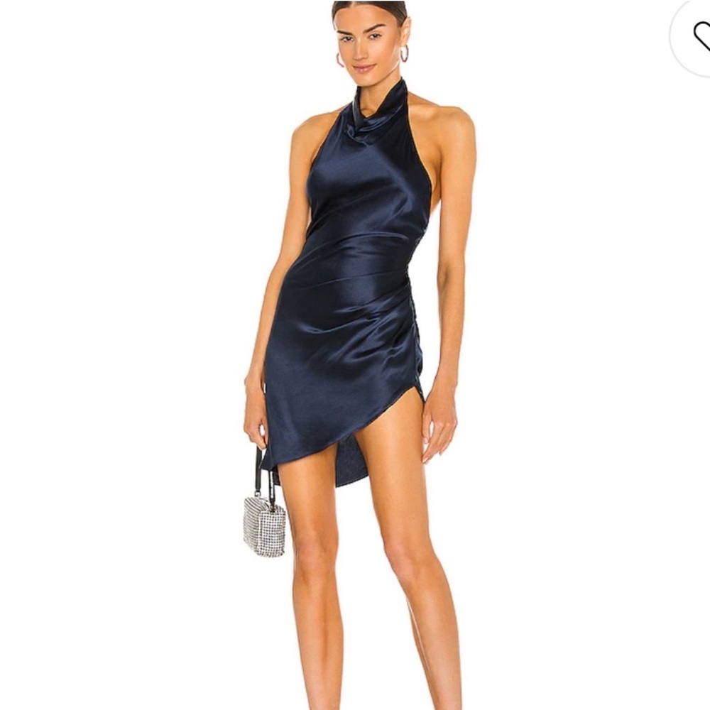 Amanda Uprichard Samba Midnight Blue Halter Dress